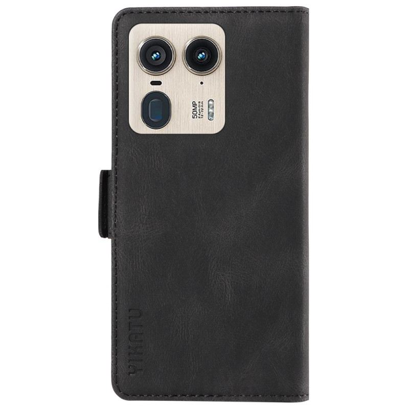 Bőrtok Motorola Edge 50 Ultra Yikatu Velúr Hatás