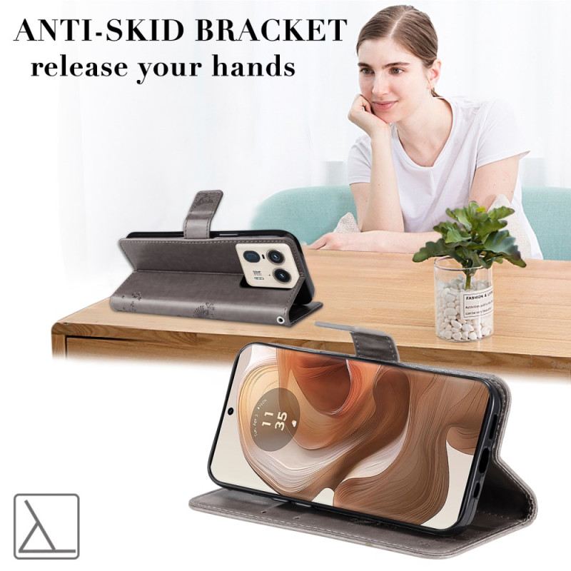 Bőrtok Motorola Edge 50 Ultra Zsinórfa