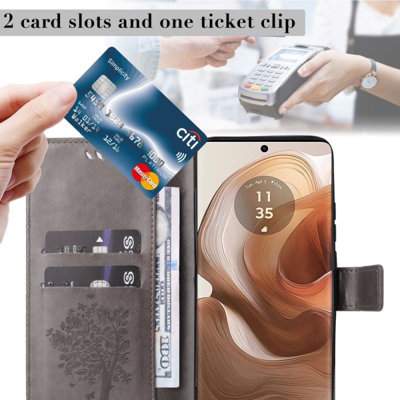 Bőrtok Motorola Edge 50 Ultra Zsinórfa