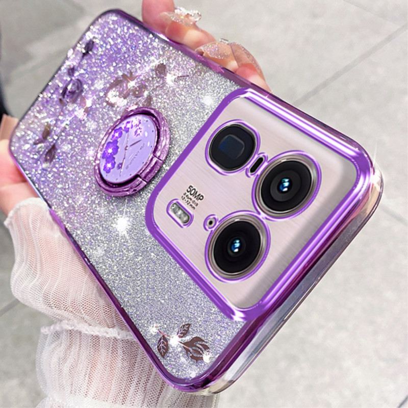 Mobiltelefon Tokok Motorola Edge 50 Ultra Virág És Strassz Tartógyűrű Kadem