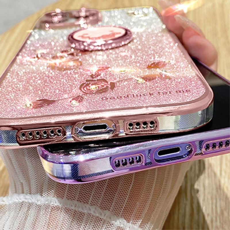 Mobiltelefon Tokok Motorola Edge 50 Ultra Virág És Strassz Tartógyűrű Kadem