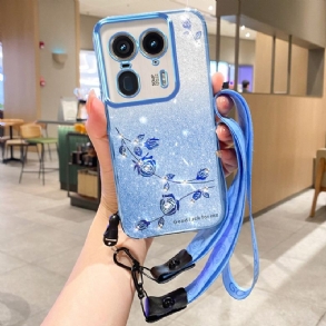 Tok Motorola Edge 50 Ultra Virágok És Strasszok Kadem Szíjjal