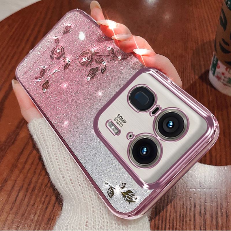 Tok Motorola Edge 50 Ultra Virágok És Strasszok Kadem Szíjjal