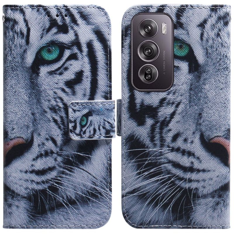 Bőrtok Oppo Reno 12 Pro 5g Fehér Tigris