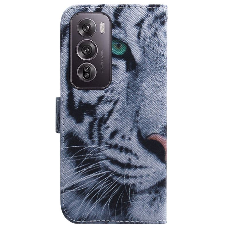 Bőrtok Oppo Reno 12 Pro 5g Fehér Tigris