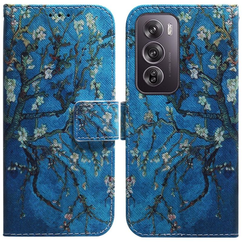 Bőrtok Oppo Reno 12 Pro 5g Sárgabarackvirágok