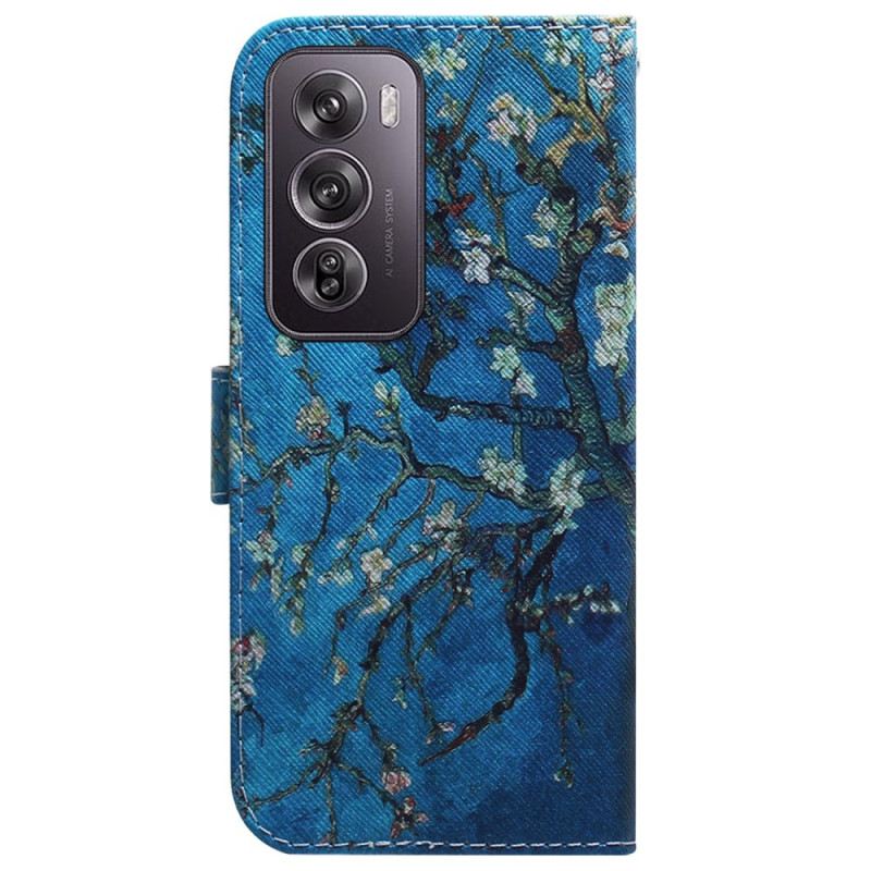 Bőrtok Oppo Reno 12 Pro 5g Sárgabarackvirágok