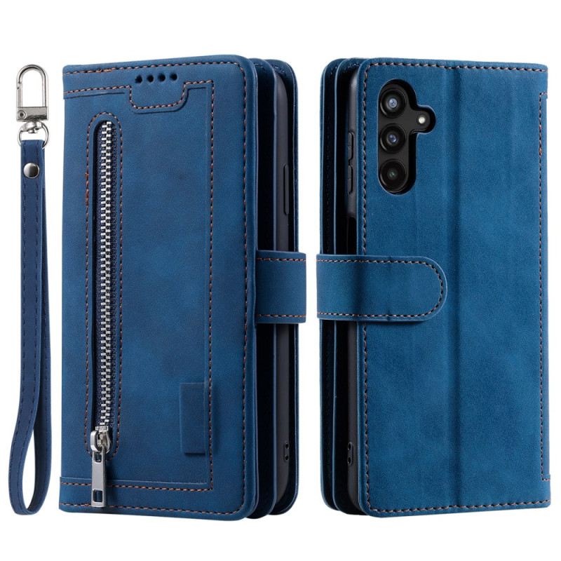 Bőrtok Samsung Galaxy S25 Fe Kártyatartó Cipzárral