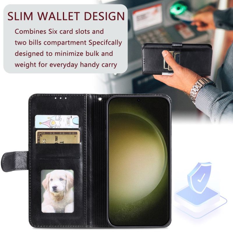 Bőrtok Samsung Galaxy S25 Fe Kártyatartó Pánttal