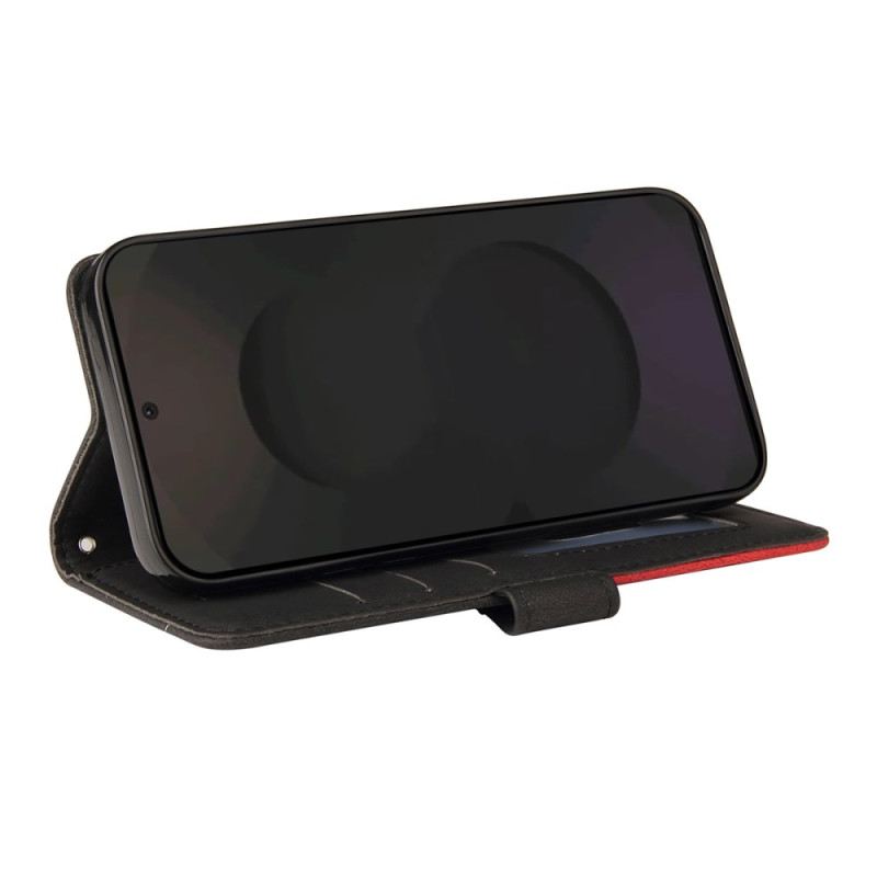 Bőrtok Samsung Galaxy S25 Fe Kétszínű Hullámmintás