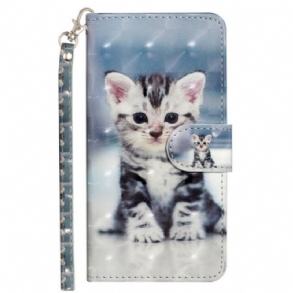 Bőrtok Samsung Galaxy S25 Fe Kiscica Nyakpánttal