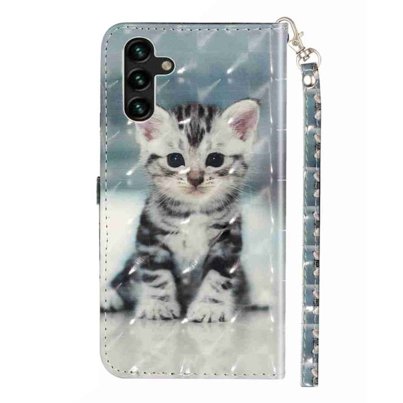 Bőrtok Samsung Galaxy S25 Fe Kiscica Nyakpánttal