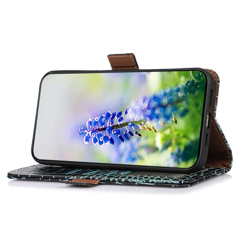 Bőrtok Samsung Galaxy S25 Fe Krokodil Stílusú