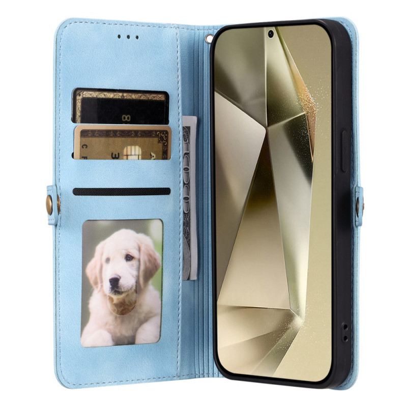 Bőrtok Samsung Galaxy S25 Fe Mandala Velúr Hatású