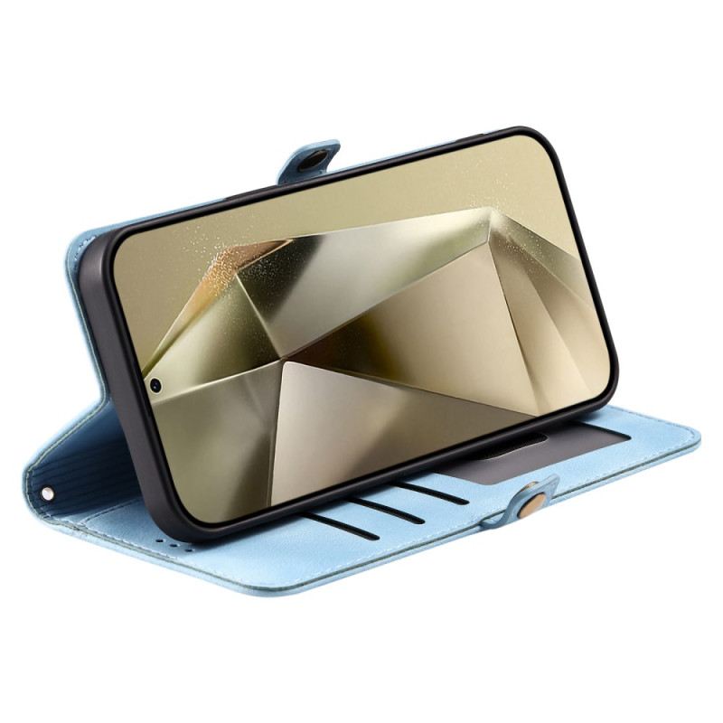 Bőrtok Samsung Galaxy S25 Fe Mandala Velúr Hatású