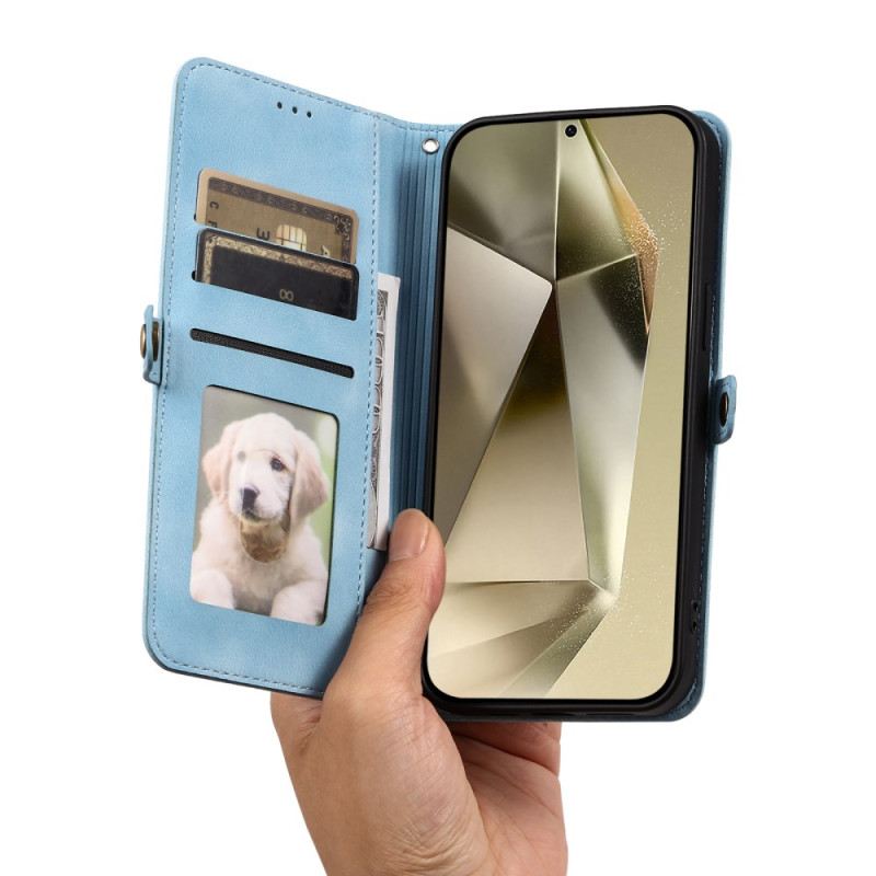 Bőrtok Samsung Galaxy S25 Fe Mandala Velúr Hatású