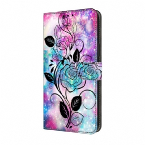 Bőrtok Samsung Galaxy S25 Fe Rajzolt Rózsa