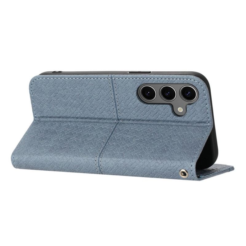 Bőrtok Samsung Galaxy S25 Fe Szőtt Textúra És Nyakpánt