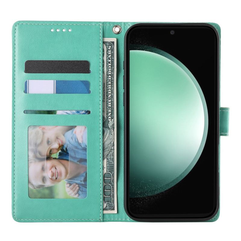 Bőrtok Samsung Galaxy S25 Fe Virágminta