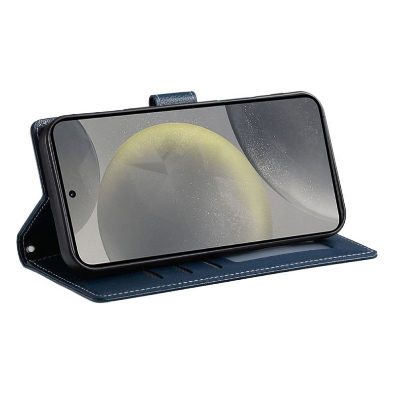 Fliptok Samsung Galaxy S25 Fe Egyszínű Bőrhatású