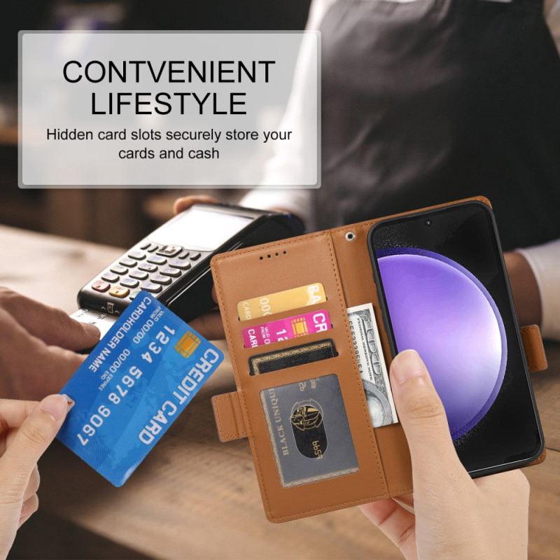 Kinyitható Bőrtok Samsung Galaxy S25 Fe 3 Kártyatartó Rekesz