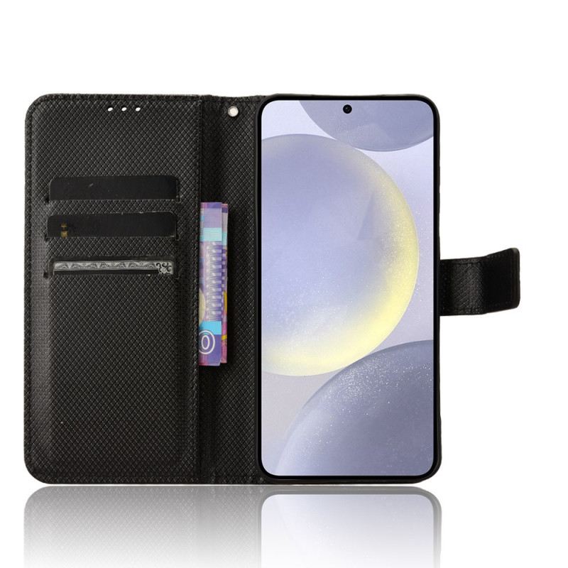 Kinyitható Bőrtok Samsung Galaxy S25 Fe Gyémánt Textúra