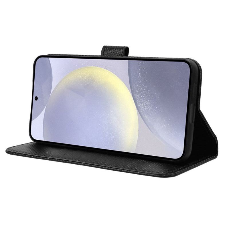 Kinyitható Bőrtok Samsung Galaxy S25 Fe Gyémánt Textúra