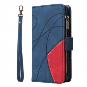 Kinyitható Bőrtok Samsung Galaxy S25 Fe Kétszínű Hullámos