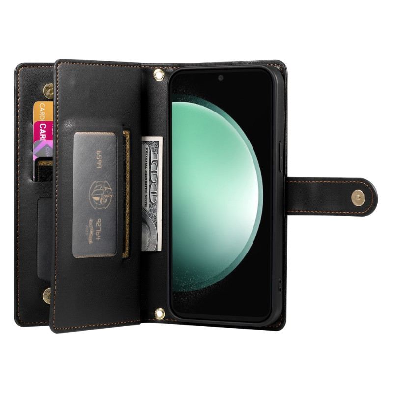 Kinyitható Bőrtok Samsung Galaxy S25 Fe Pénztárca És Pántok