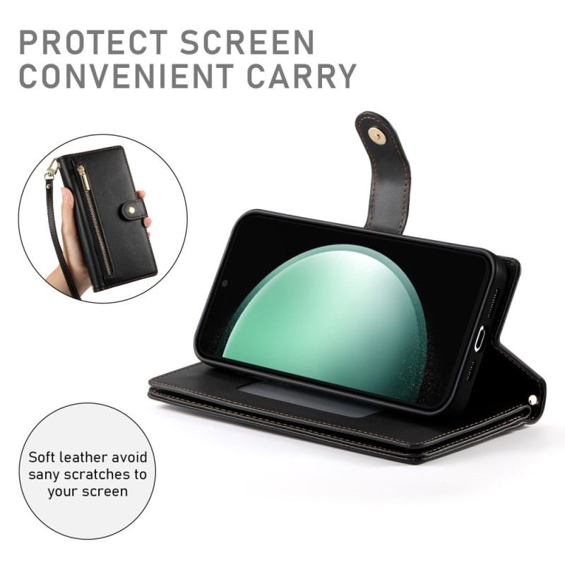 Kinyitható Bőrtok Samsung Galaxy S25 Fe Pénztárca És Pántok