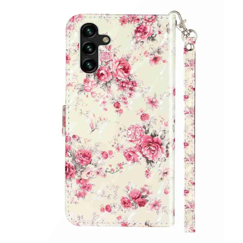 Kinyitható Bőrtok Samsung Galaxy S25 Fe Rózsák Nyakpánttal