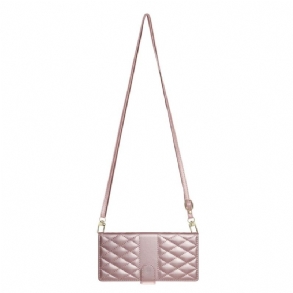 Kinyitható Bőrtok Samsung Galaxy S25 Fe Steppelt Pénztárca Pántokkal