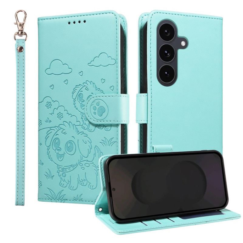 Kinyitható Tokok Samsung Galaxy S25 Fe Rfid-blokkoló És Kutyamintás