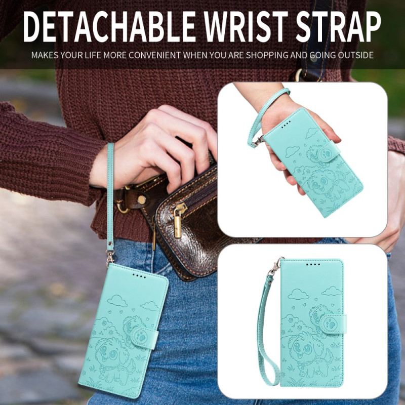 Kinyitható Tokok Samsung Galaxy S25 Fe Rfid-blokkoló És Kutyamintás