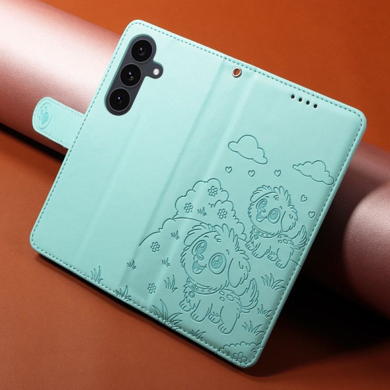 Kinyitható Tokok Samsung Galaxy S25 Fe Rfid-blokkoló És Kutyamintás