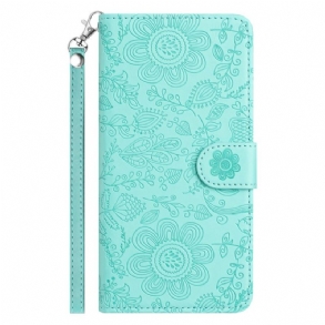 Kinyitható Tokok Samsung Galaxy S25 Fe Virágminta Pánttal