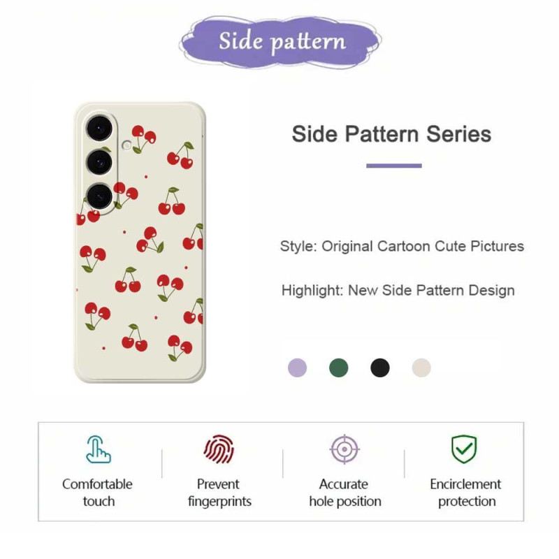 Tok Samsung Galaxy S25 Fe Cseresznyemintás Szilikon