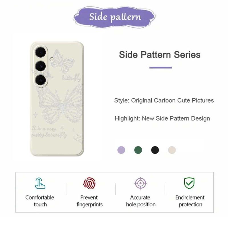 Tok Samsung Galaxy S25 Fe Fehér Pillangós Szilikon