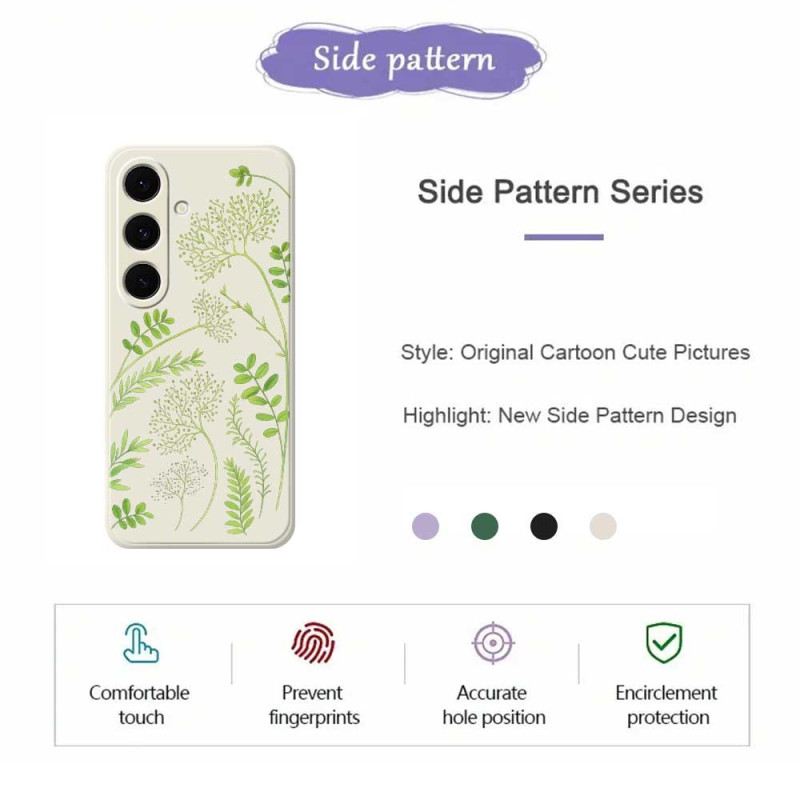 Tok Samsung Galaxy S25 Fe Levélmintás Szilikon