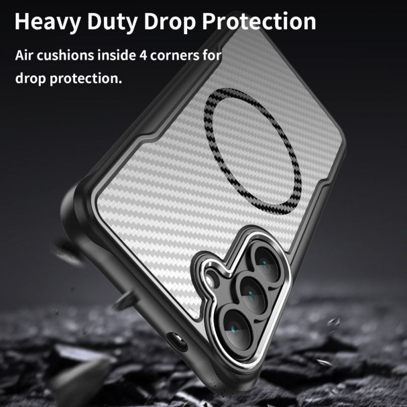 Tok Samsung Galaxy S25 Fe Magsafe Kompatibilis Szénszálas Textúra