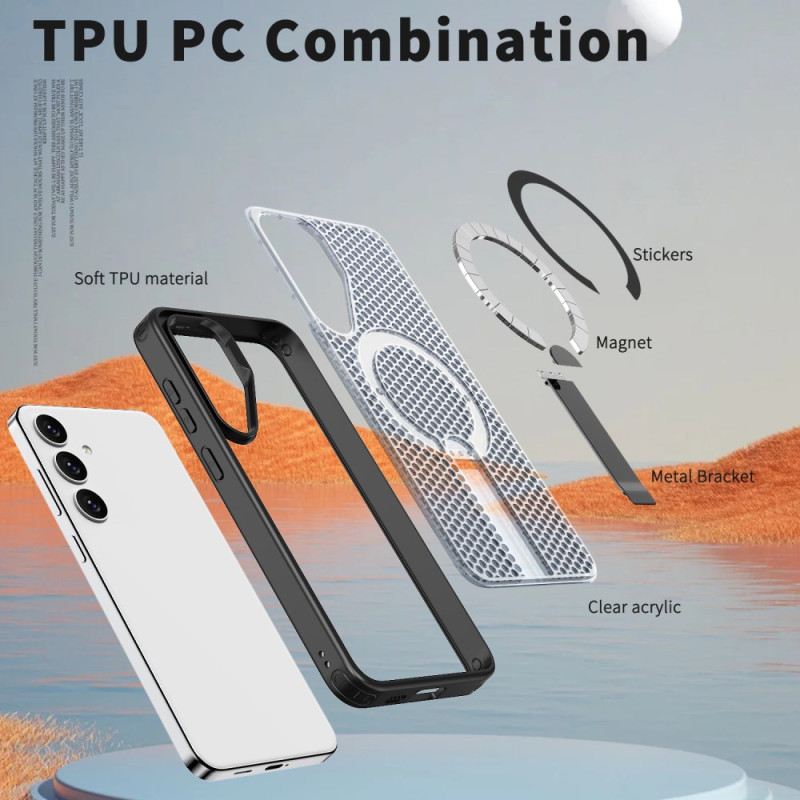 Tok Samsung Galaxy S25 Fe Magsafe Texturált Kialakítású Tartóval