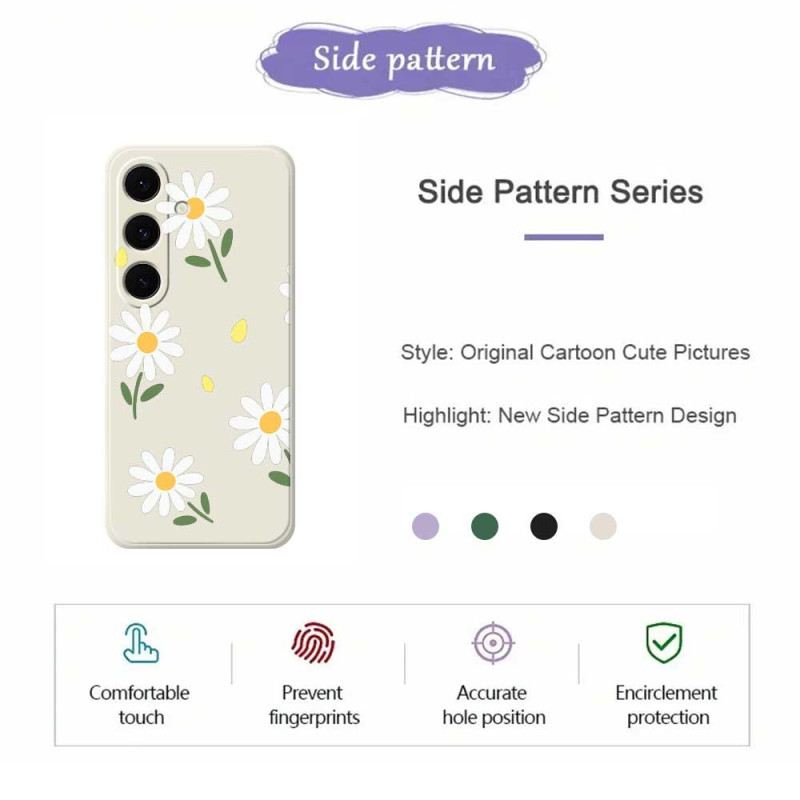 Tok Samsung Galaxy S25 Fe Százszorszép Mintás Szilikon