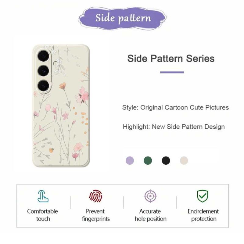 Tok Samsung Galaxy S25 Fe Színes Szilikonvirágok