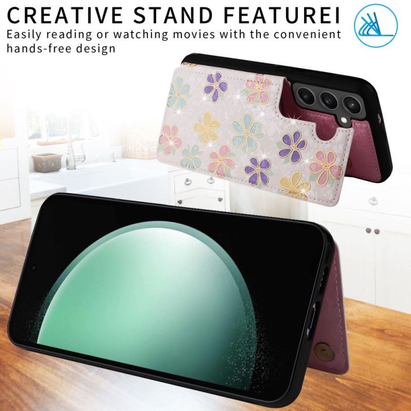 Tok Samsung Galaxy S25 Fe Virágos Kártyatartó