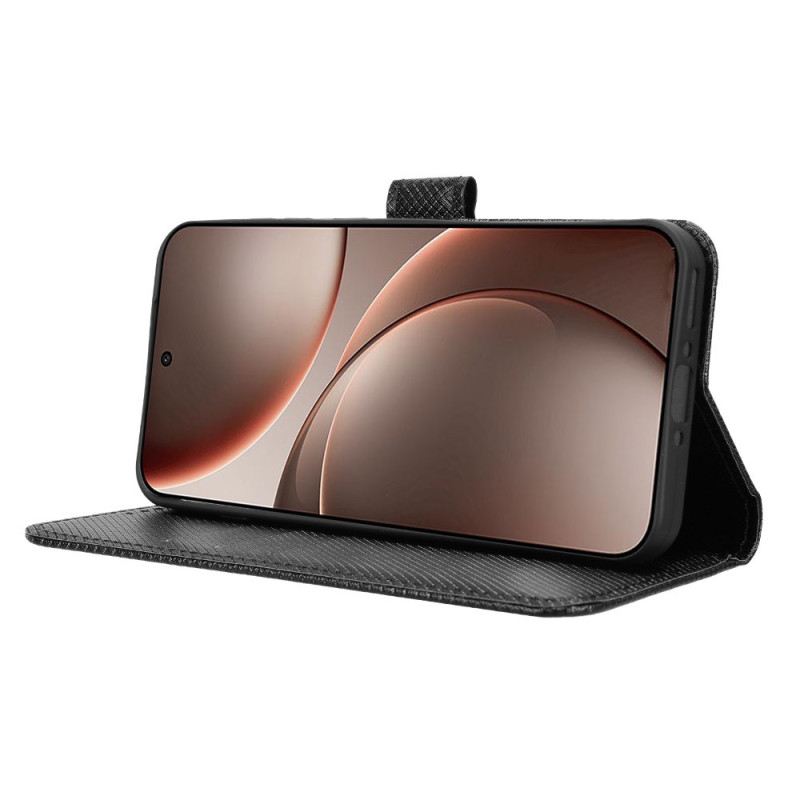 Bőrtok Oppo Find X9 5g Rombusz Textúra