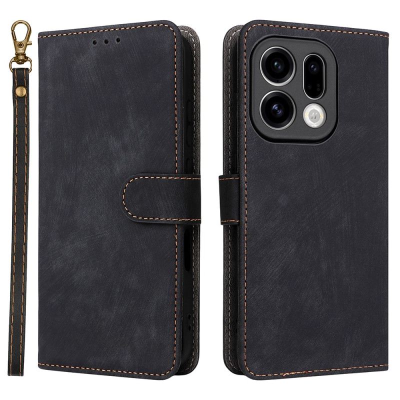 Bőrtok Oppo Find X9 5g Velúr Hatású Pánttal