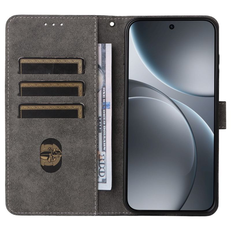 Bőrtok Oppo Find X9 5g Velúr Hatású Pánttal