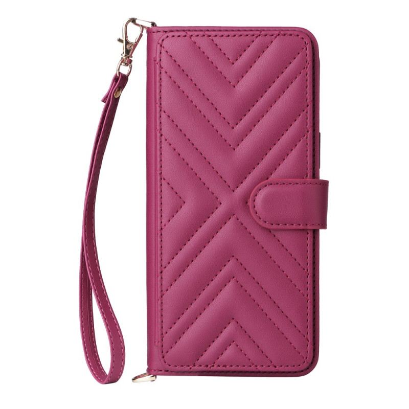 Kinyitható Tokok Vivo X200 Fe Steppelt Pánttal És Vállpánttal