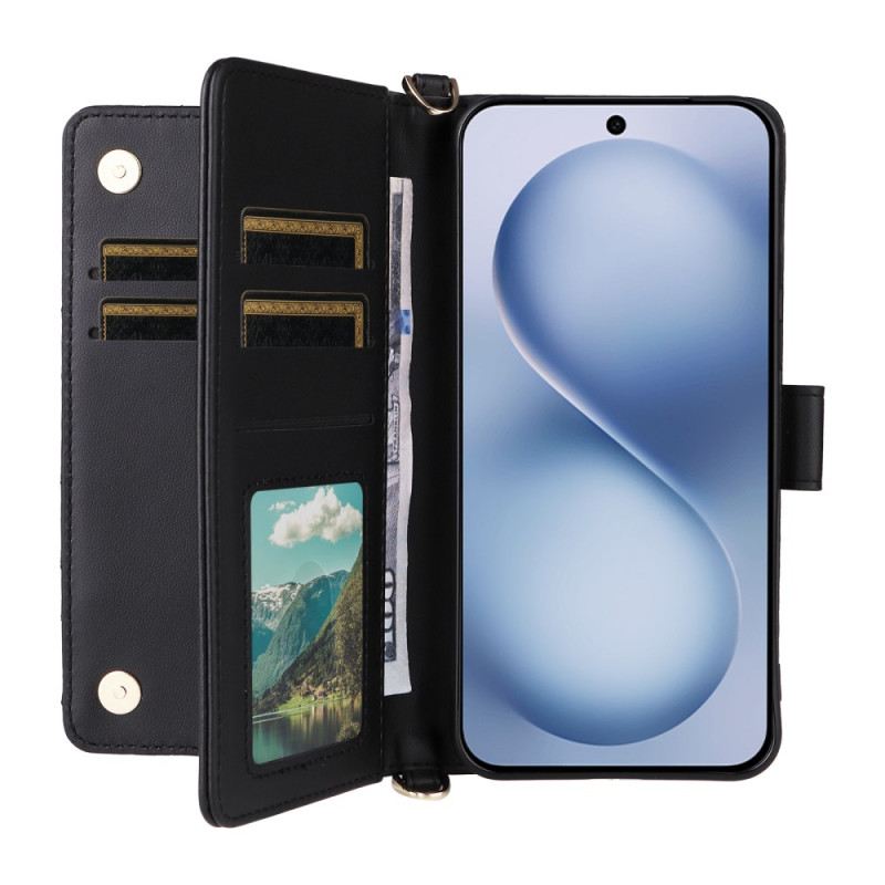 Kinyitható Tokok Vivo X200 Fe Steppelt Pánttal És Vállpánttal