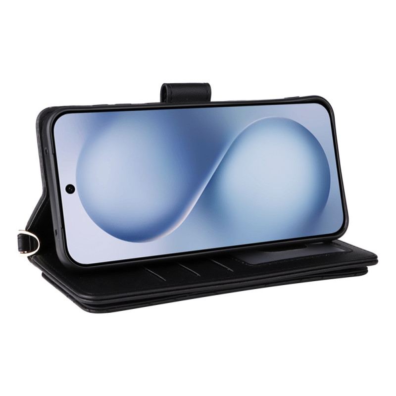 Kinyitható Tokok Vivo X200 Fe Steppelt Pánttal És Vállpánttal